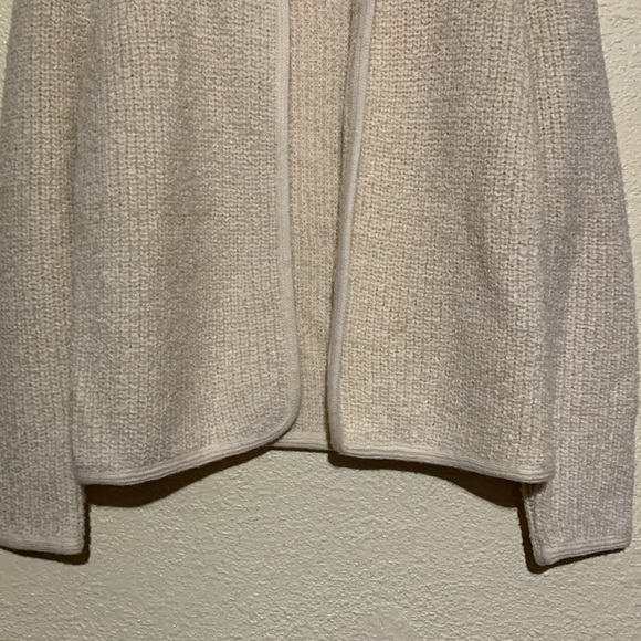 Adele Joyce Sweater Cardigan Jacket S Stretchy Creamy Ivory Acrylic Wool Blend - Picture 3 of 12